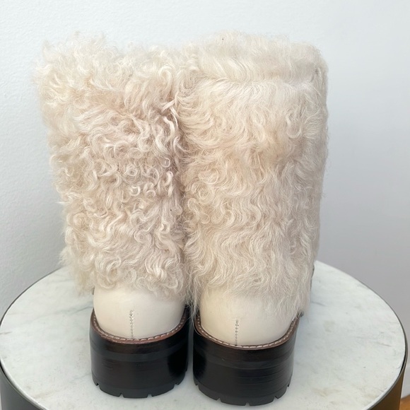 NEW COACH LEIGHTON LEATHER ANKLE BOOTS CHALK, SZ 7B - Picture 5 of 9